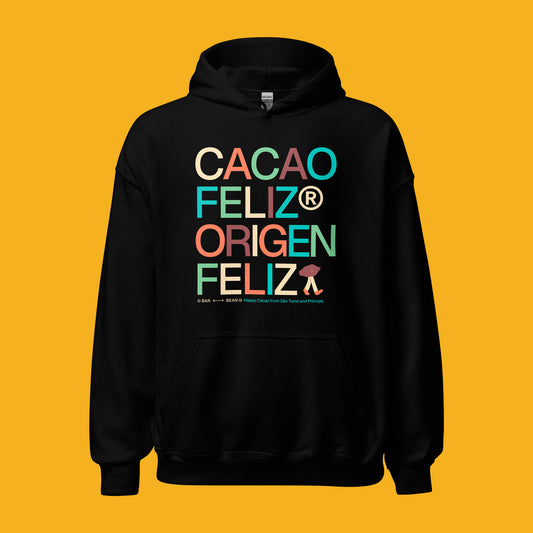 HAPPY CACAO · BLACK HOODIE