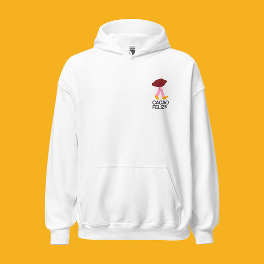 HAPPY · WHITE HOODIE