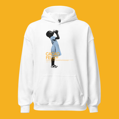 RISO GIRL · WHITE YELLOW HOODIE